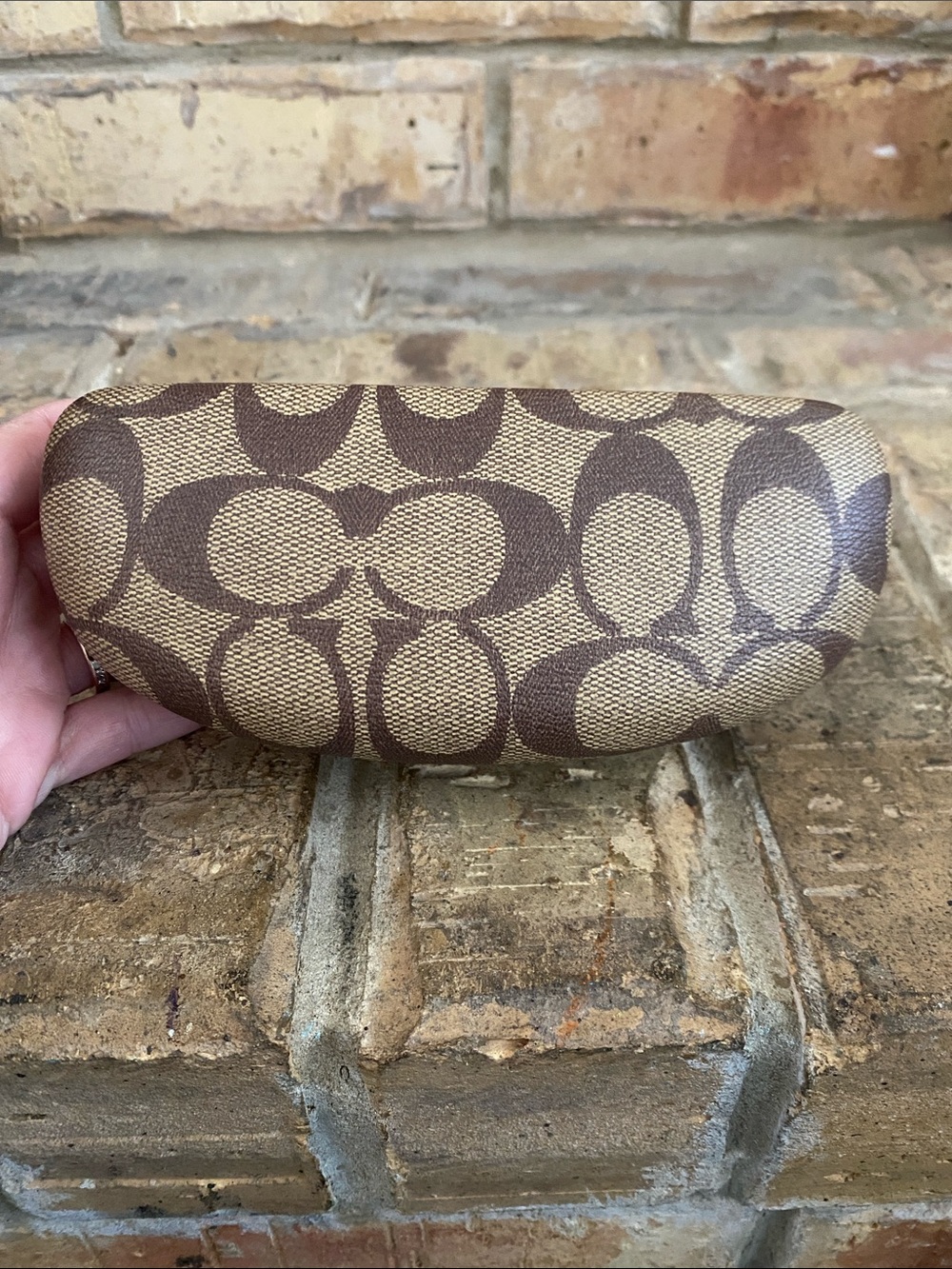Coach Brown Signature Monogram Sunglass Case